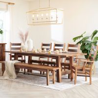 Cleveland Industrial Rustic Barn Wood Dining Collection - Clear Finish