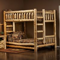 Cedar Lake Full over Full Log Bunk Bed--Clear Finish