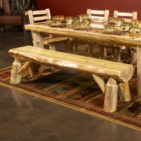 Cedar Lake Half Log Bench in Clear