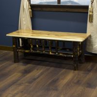 Real Hickory Log Bench