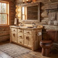 Toilet Paper Holder: Some lifestyle images are created with AI for visualization purposes. Crafted from natural solid wood, each piece is unique and will vary.