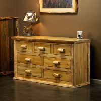 Cedar Lake Lodge 7 Drawer Log Dresser--Clear finish