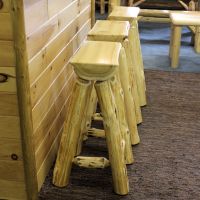 Cedar Lake Half Log Bar Stool