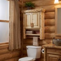 Rustic Toilet Topper Cabinet: Some lifestyle images are created with AI for visualization purposes. Crafted from natural solid wood, each piece is unique and will vary.