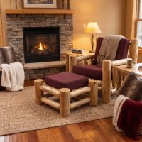 Rustic Ottoman: Some lifestyle images are created with AI for visualization purposes. Crafted from natural solid wood, each piece is unique and will vary.