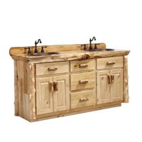 60" Cedar Lake Cabin Log Vanity in Clear Finish