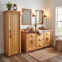 Cedar Linen Closet: Some lifestyle images are created with AI for visualization purposes. Crafted from natural solid wood, each piece is unique and will vary.