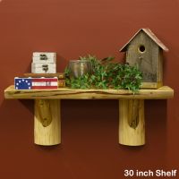 Cedar log shelf