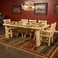 Cedar Lake Log Dining Table in Clear Finish