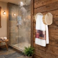 Towel Bar: Some lifestyle images are created with AI for visualization purposes. Crafted from natural solid wood, each piece is unique and will vary.