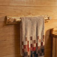 Cedar Towel Bar: Some lifestyle images are created with AI for visualization purposes. Crafted from natural solid wood, each piece is unique and will vary.