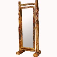 Beartooth Aspen Full Stand Log Cheval Mirror - Gnarly Log