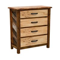 Rustic Chevron Barnwood 4 Drawer Chest