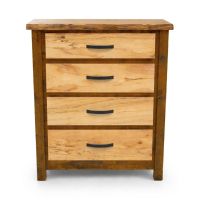 Rustic Chevron Barnwood 4 Drawer Chest