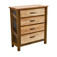 Rustic Chevron Barnwood 4 Drawer Chest