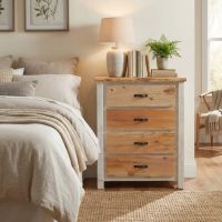 Rustic Cottage Chest Of Drawers: Some lifestyle images are created with AI for visualization purposes. Crafted from natural solid wood, each piece is unique and will vary.