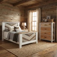 Rustic Cottage Chest Of Drawers: Some lifestyle images are created with AI for visualization purposes. Crafted from natural solid wood, each piece is unique and will vary.