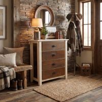 Rustic Chest Of Drawers: Some lifestyle images are created with AI for visualization purposes. Crafted from natural solid wood, each piece is unique and will vary.