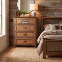 Rustic Chest of Drawers: Some lifestyle images are created with AI for visualization purposes. Crafted from natural solid wood, each piece is unique and will vary.