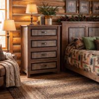 Rustic Barnwood Chest: Some lifestyle images are created with AI for visualization purposes. Crafted from natural solid wood, each piece is unique and will vary.