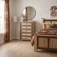 Rustic Chest Of Drawers: Some lifestyle images are created with AI for visualization purposes. Crafted from natural solid wood, each piece is unique and will vary.