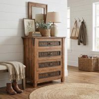 Rustic Chest Of Drawers: Some lifestyle images are created with AI for visualization purposes. Crafted from natural solid wood, each piece is unique and will vary.