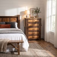 5 Drawer Chest: Some lifestyle images are created with AI for visualization purposes. Crafted from natural solid wood, each piece is unique and will vary.