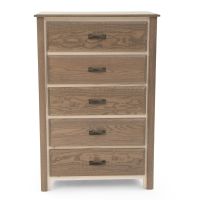 Rustic Harmony Red Oak and Ambrosia Maple 4 Drawer Chest