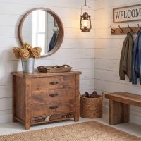 Barnwood Chest Of Drawers: Some lifestyle images are created with AI for visualization purposes. Crafted from natural solid wood, each piece is unique and will vary.