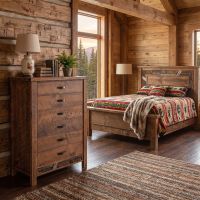 Rustic Chest Of Drawers: Some lifestyle images are created with AI for visualization purposes. Crafted from natural solid wood, each piece is unique and will vary.
