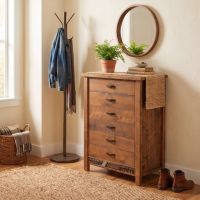 Rustic Chest Of Drawers: Some lifestyle images are created with AI for visualization purposes. Crafted from natural solid wood, each piece is unique and will vary.