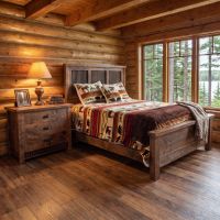 Rustic Chest Of Drawers: Some lifestyle images are created with AI for visualization purposes. Crafted from natural solid wood, each piece is unique and will vary.