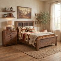 Rustic Chest Of Drawers: Some lifestyle images are created with AI for visualization purposes. Crafted from natural solid wood, each piece is unique and will vary.