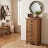 Barnwood Chest Of Drawers: Some lifestyle images are created with AI for visualization purposes. Crafted from natural solid wood, each piece is unique and will vary.