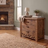 Rustic Chest Of Drawers: Some lifestyle images are created with AI for visualization purposes. Crafted from natural solid wood, each piece is unique and will vary.
