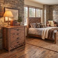 Barnwood Chest Of Drawers: Some lifestyle images are created with AI for visualization purposes. Crafted from natural solid wood, each piece is unique and will vary.
