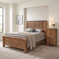 Rustic Chest Of Drawers: Some lifestyle images are created with AI for visualization purposes. Crafted from natural solid wood, each piece is unique and will vary.