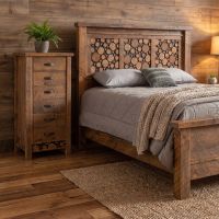 Rustic Chest Of Drawers: Some lifestyle images are created with AI for visualization purposes. Crafted from natural solid wood, each piece is unique and will vary.