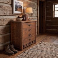 Barnwood Chest Of Drawers: Some lifestyle images are created with AI for visualization purposes. Crafted from natural solid wood, each piece is unique and will vary.