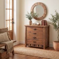 Barnwood Chest Of Drawers: Some lifestyle images are created with AI for visualization purposes. Crafted from natural solid wood, each piece is unique and will vary.