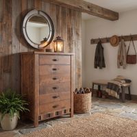 Barnwood Chest Of Drawers: Some lifestyle images are created with AI for visualization purposes. Crafted from natural solid wood, each piece is unique and will vary.