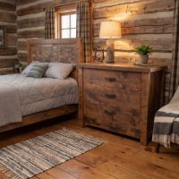 Rustic Chest Of Drawers: Some lifestyle images are created with AI for visualization purposes. Crafted from natural solid wood, each piece is unique and will vary.
