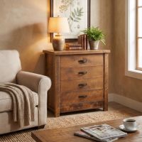 Barnwood Chest Of Drawers: Some lifestyle images are created with AI for visualization purposes. Crafted from natural solid wood, each piece is unique and will vary.
