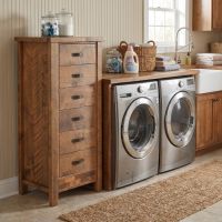 Barnwood Chest Of Drawers: Some lifestyle images are created with AI for visualization purposes. Crafted from natural solid wood, each piece is unique and will vary.