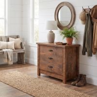 Barnwood Chest Of Drawers: Some lifestyle images are created with AI for visualization purposes. Crafted from natural solid wood, each piece is unique and will vary.