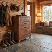 Barnwood Chest Of Drawers: Some lifestyle images are created with AI for visualization purposes. Crafted from natural solid wood, each piece is unique and will vary.