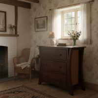 Rustic Wood Chest: Some lifestyle images are created with AI for visualization purposes. Crafted from natural solid wood, each piece is unique and will vary.