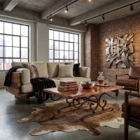 Copper Coffee Table: Some lifestyle images are created with AI for visualization purposes. Crafted from natural solid wood, each piece is unique and will vary.