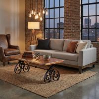 Modern Copper Coffee Table: Some lifestyle images are created with AI for visualization purposes. Crafted from natural solid wood, each piece is unique and will vary.