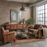 Copper Console: Some lifestyle images are created with AI for visualization purposes. Crafted from natural solid wood, each piece is unique and will vary.